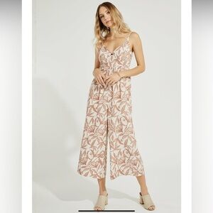 Gentle Fawn Tropez Jumpsuit Natural Floral Linen Blend